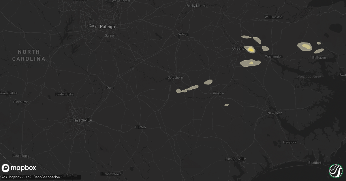 Hail map in Dudley, NC on June 24, 2024