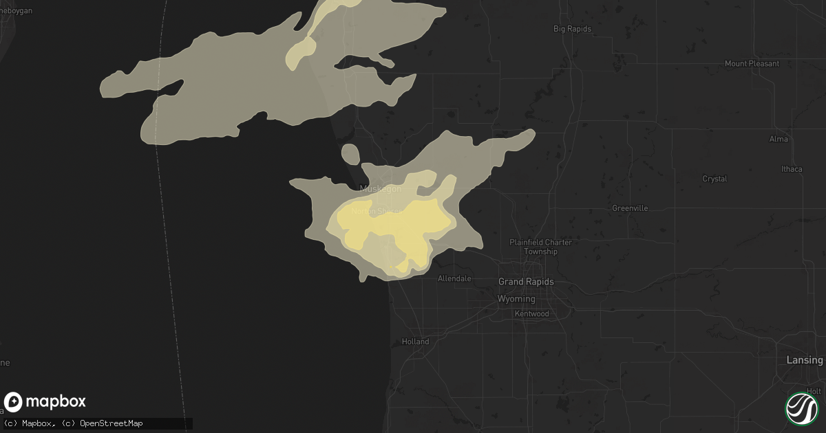 Hail map in Fruitport, MI on June 24, 2024