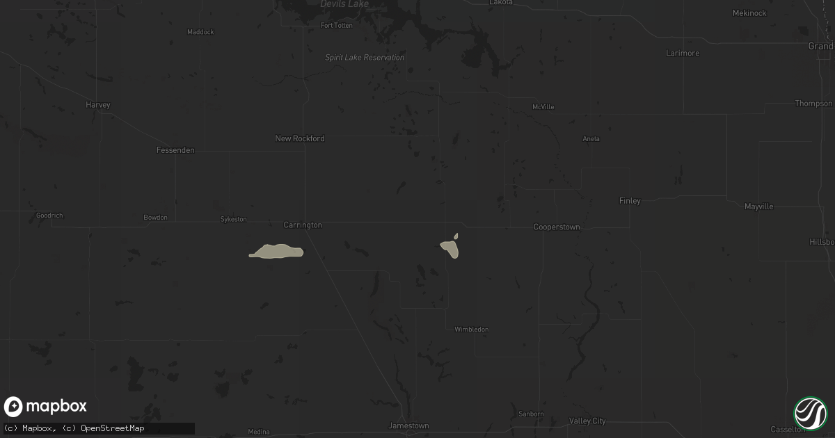 Hail map in Glenfield, ND on June 24, 2024