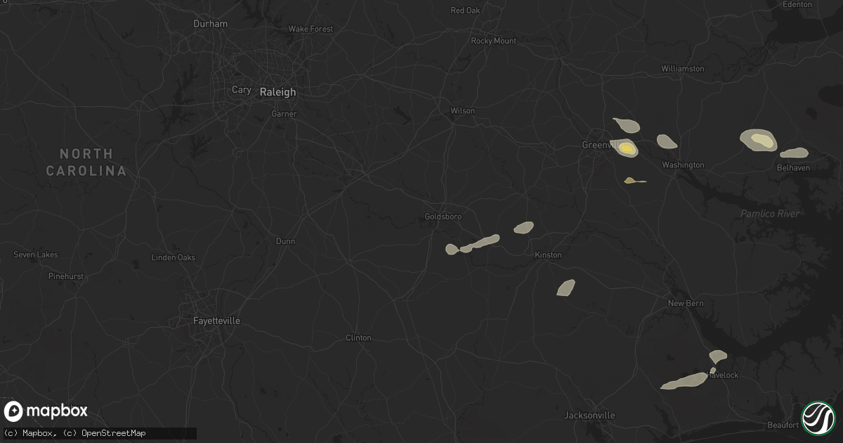Hail map in Goldsboro, NC on June 24, 2024