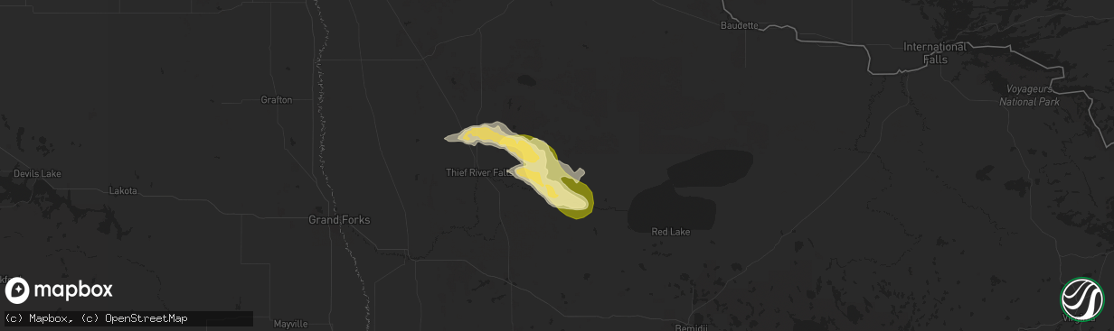 Hail map in Goodridge, MN on June 24, 2024