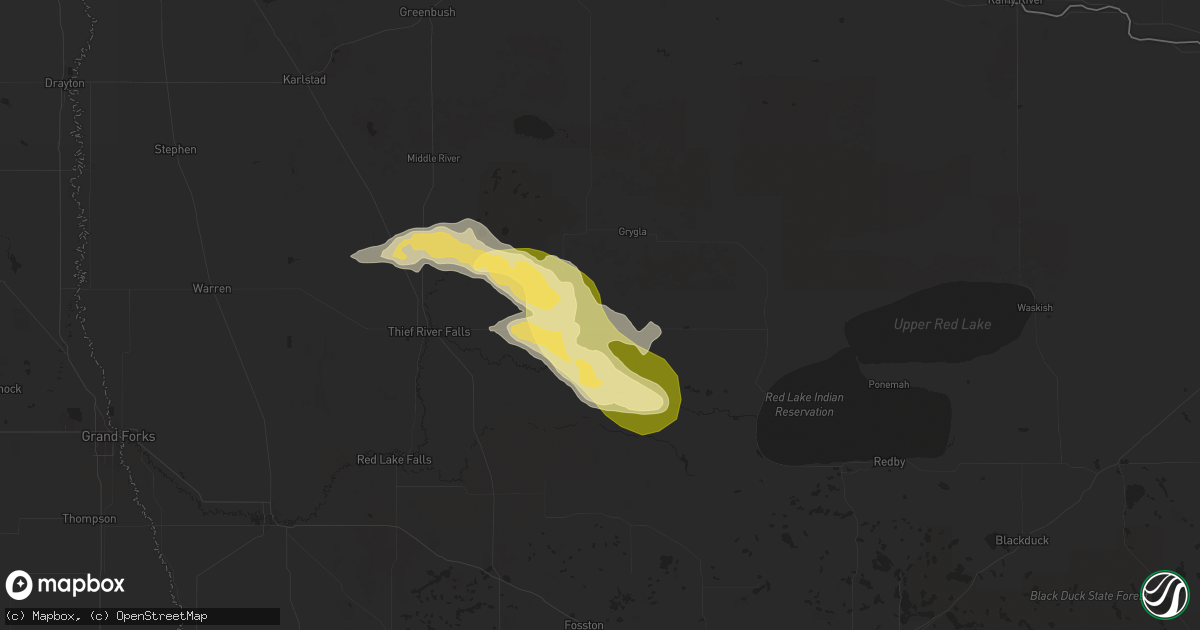 Hail map in Goodridge, MN on June 24, 2024