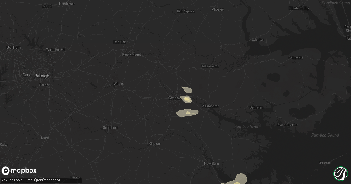 Hail map in Greenville, NC on June 24, 2024