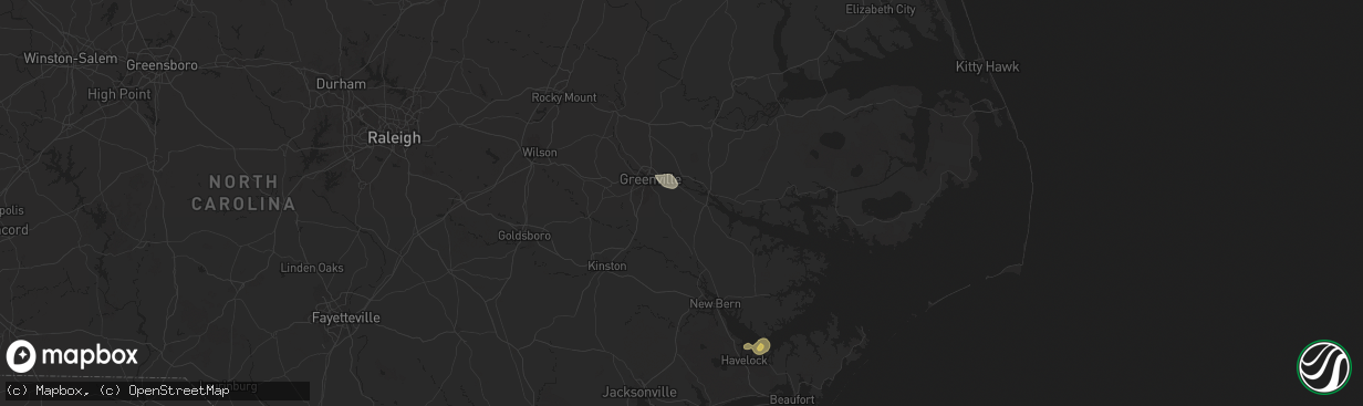 Hail map in Grimesland, NC on June 24, 2024