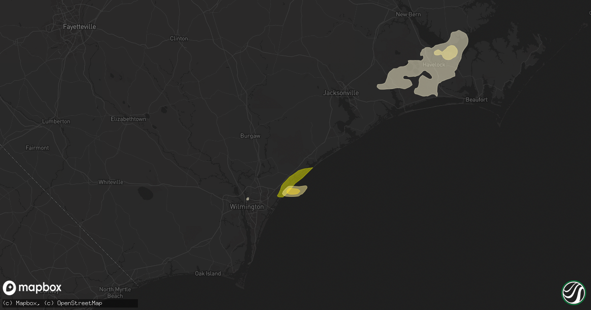 Hail map in Hampstead, NC on June 24, 2024