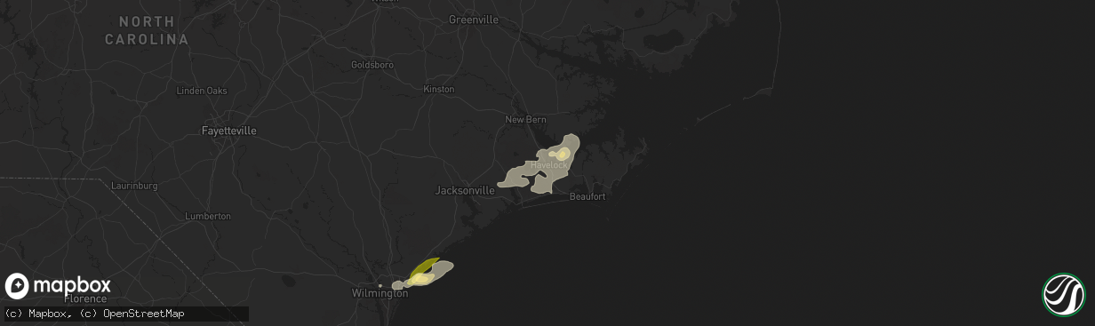 Hail map in Havelock, NC on June 24, 2024