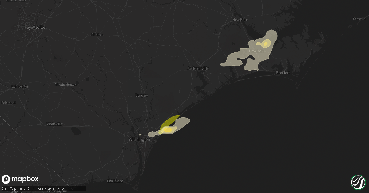 Hail map in Holly Ridge, NC on June 24, 2024