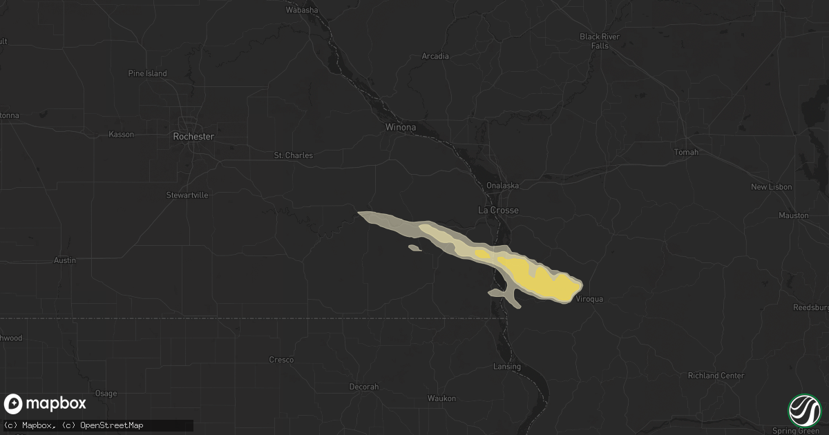 Hail map in Houston, MN on June 24, 2024