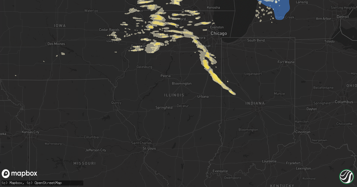 Hail map in Illinois on June 24, 2024