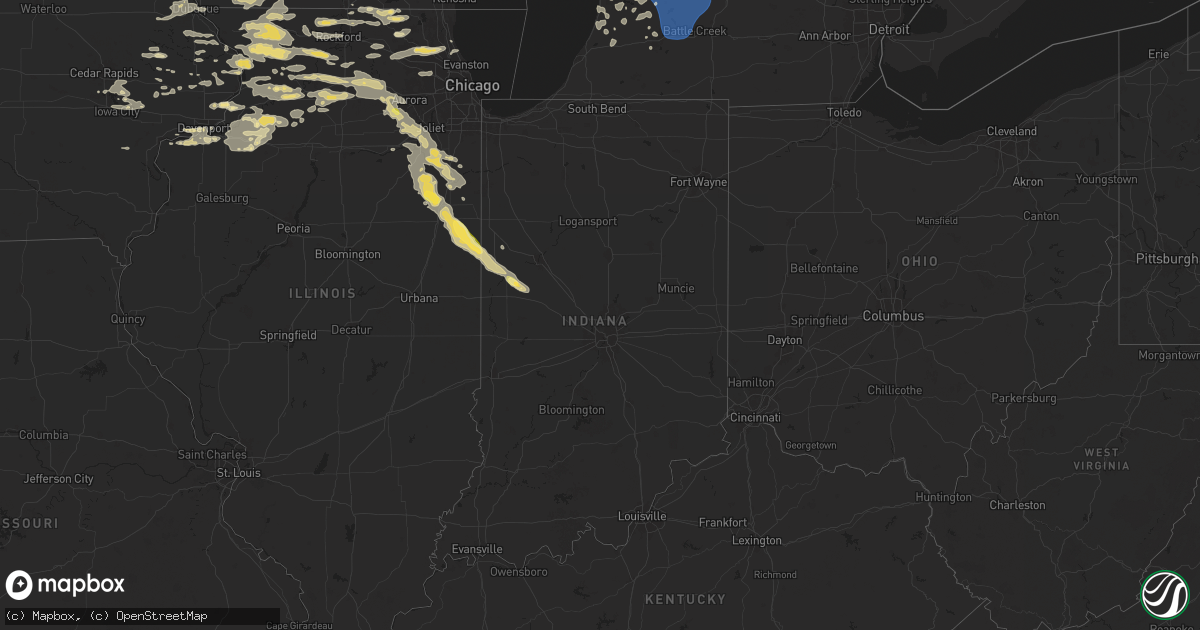 Hail map in Indiana on June 24, 2024
