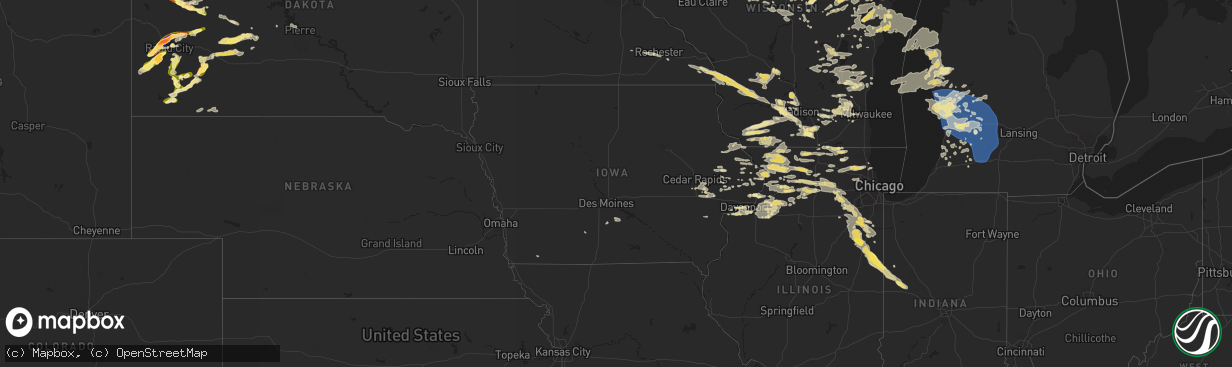 Hail map in Iowa on June 24, 2024