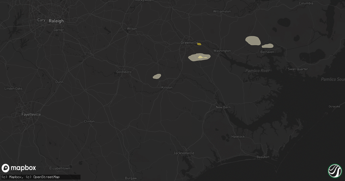 Hail map in Kinston, NC on June 24, 2024
