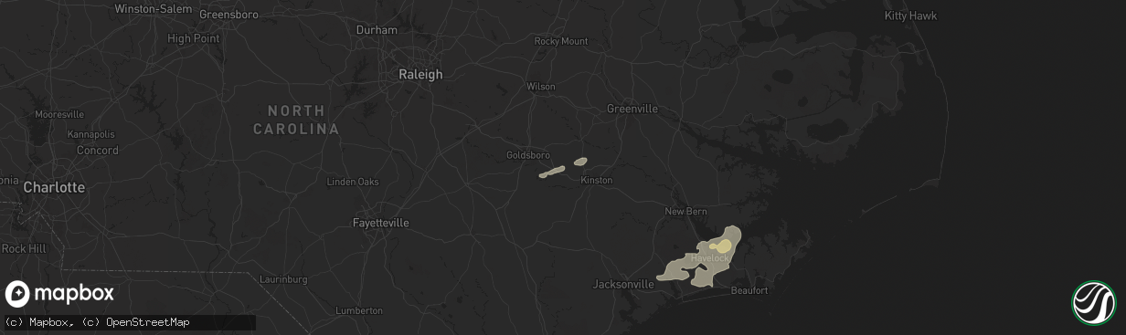 Hail map in La Grange, NC on June 24, 2024