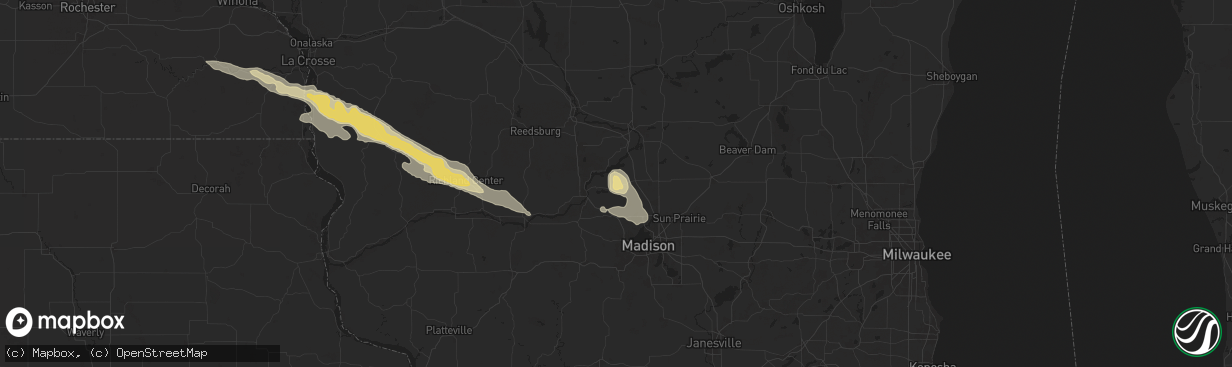 Hail map in Lodi, WI on June 24, 2024