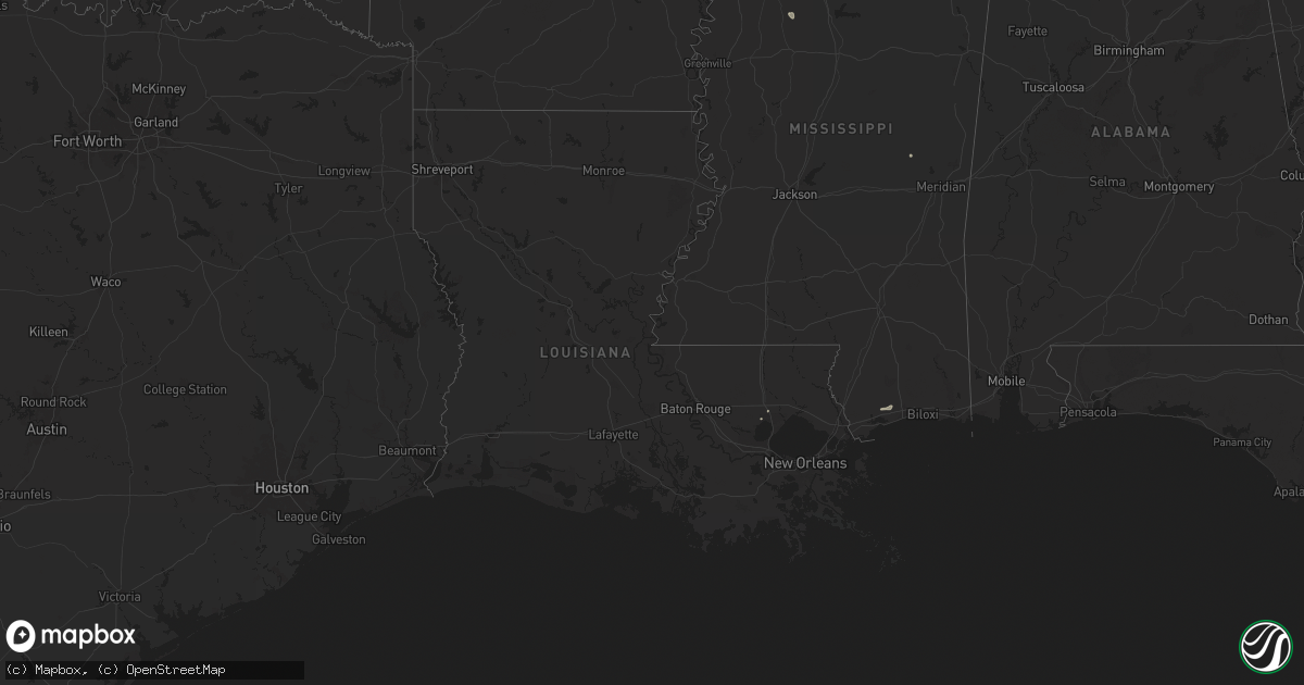 Hail map in Louisiana on June 24, 2024