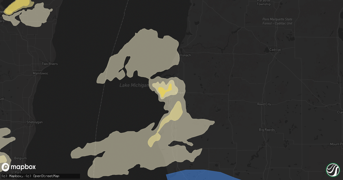 Hail map in Ludington, MI on June 24, 2024