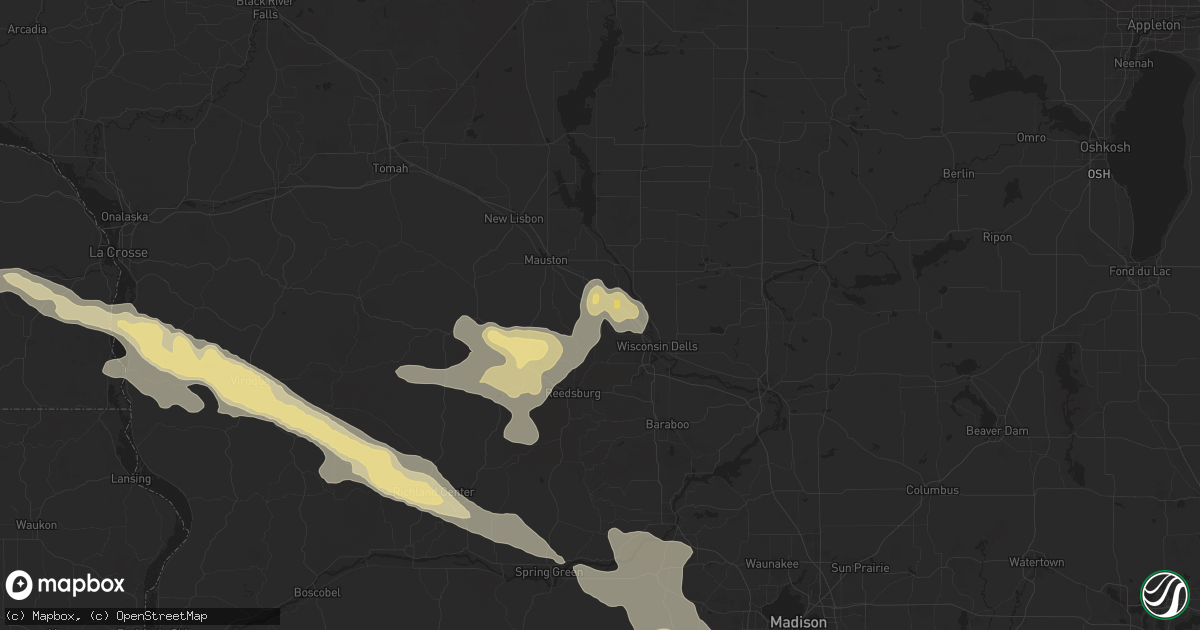 Hail map in Lyndon Station, WI on June 24, 2024