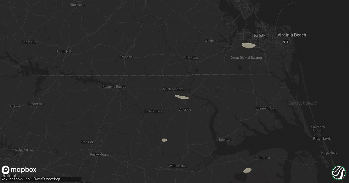 Hail map in Murfreesboro, NC on June 24, 2024