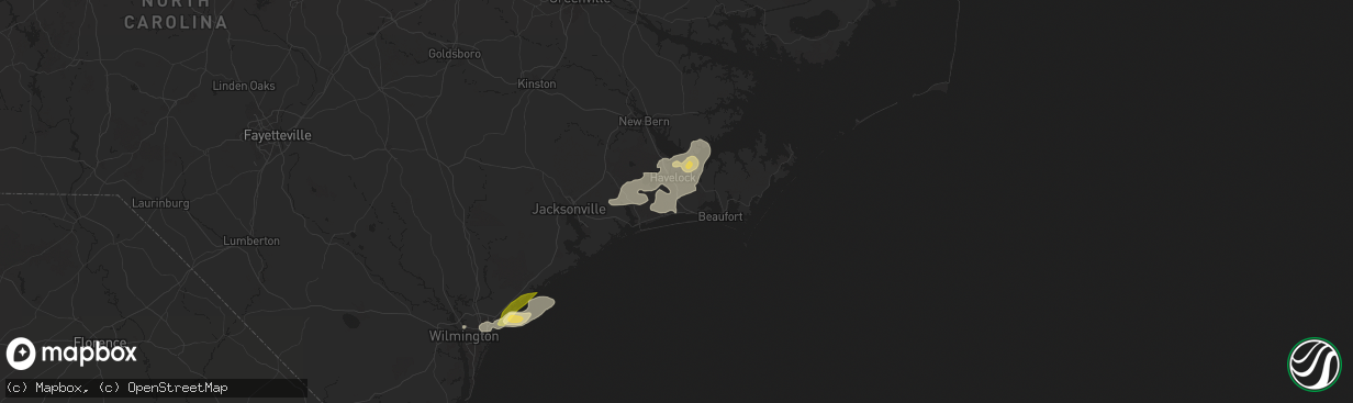 Hail map in Newport, NC on June 24, 2024