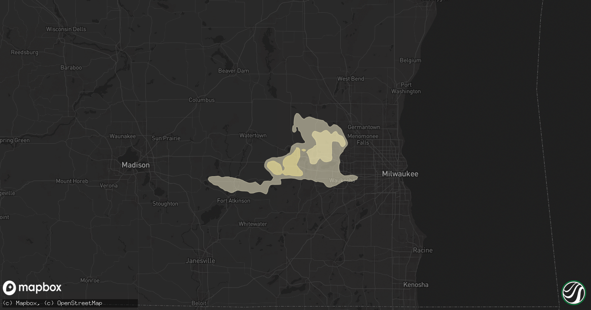 Hail map in Oconomowoc, WI on June 24, 2024