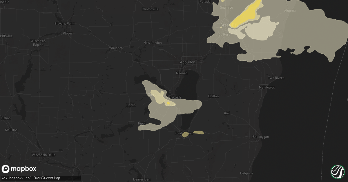 Hail map in Oshkosh, WI on June 24, 2024