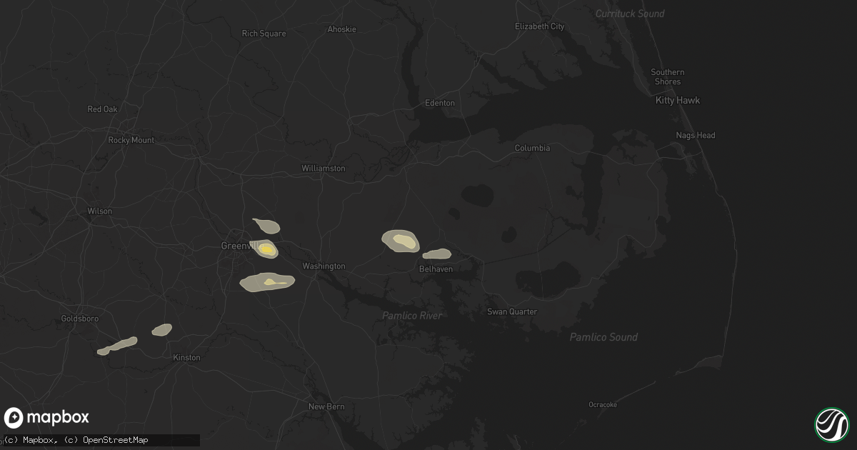 Hail map in Pantego, NC on June 24, 2024