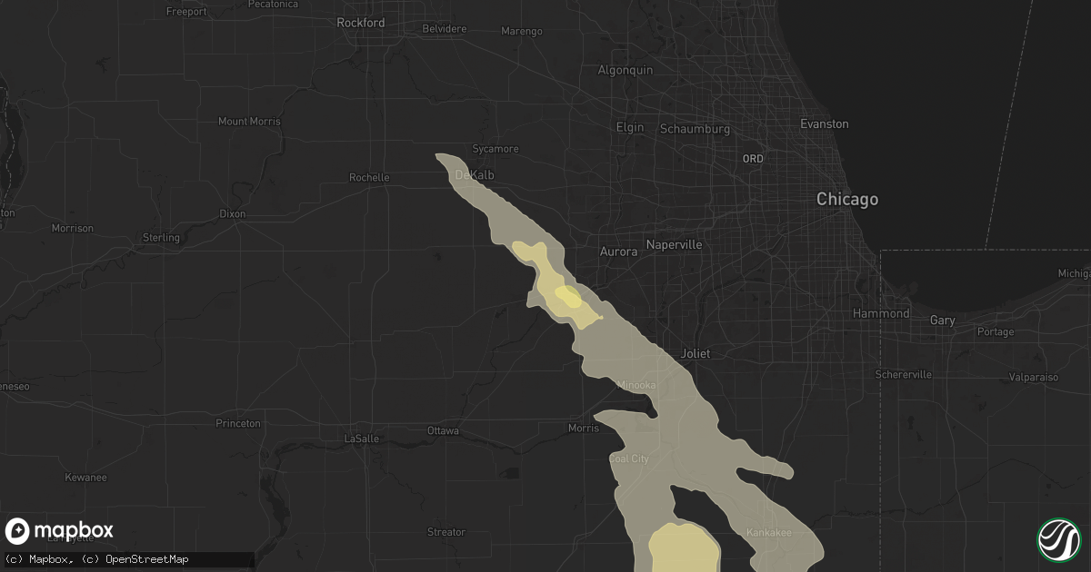 Hail map in Plano, IL on June 24, 2024