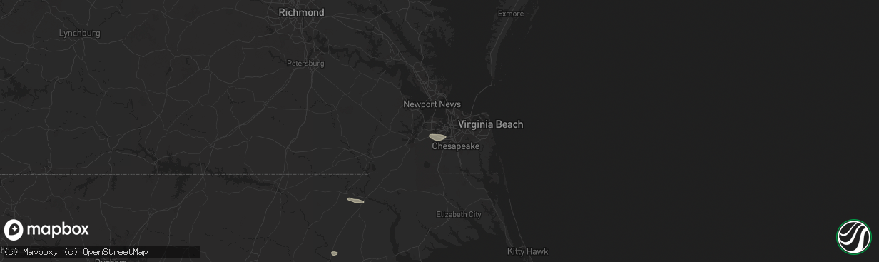 Hail map in Portsmouth, VA on June 24, 2024
