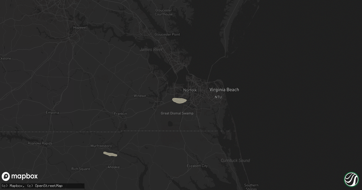 Hail map in Portsmouth, VA on June 24, 2024