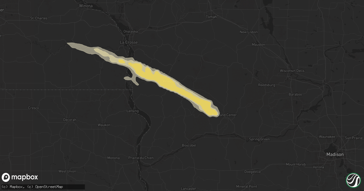 Hail map in Readstown, WI on June 24, 2024