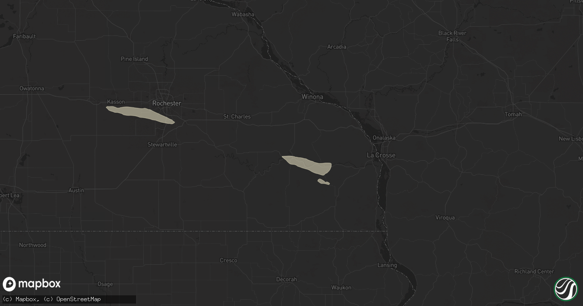 Hail map in Rushford, MN on June 24, 2024