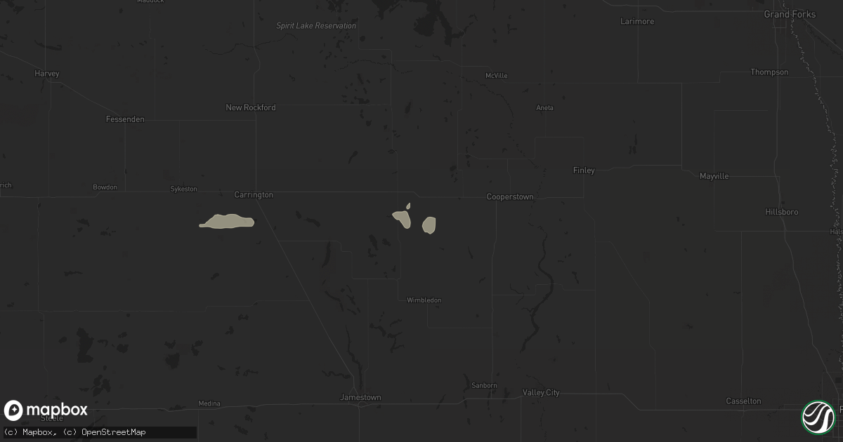 Hail map in Sutton, ND on June 24, 2024