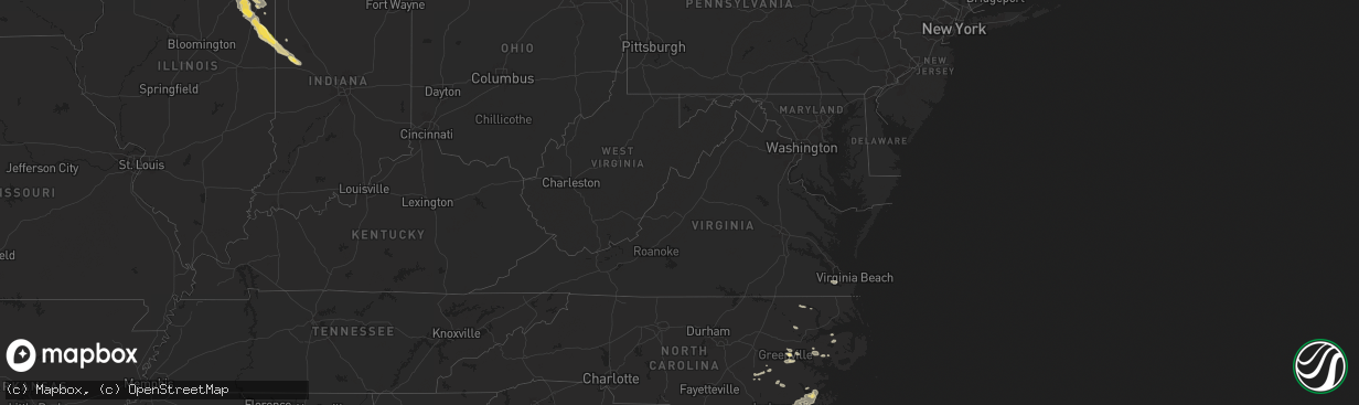Hail map in Virginia on June 24, 2024