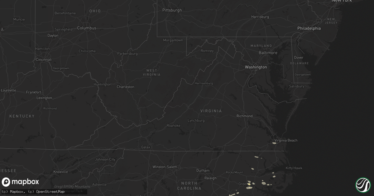 Hail map in Virginia on June 24, 2024