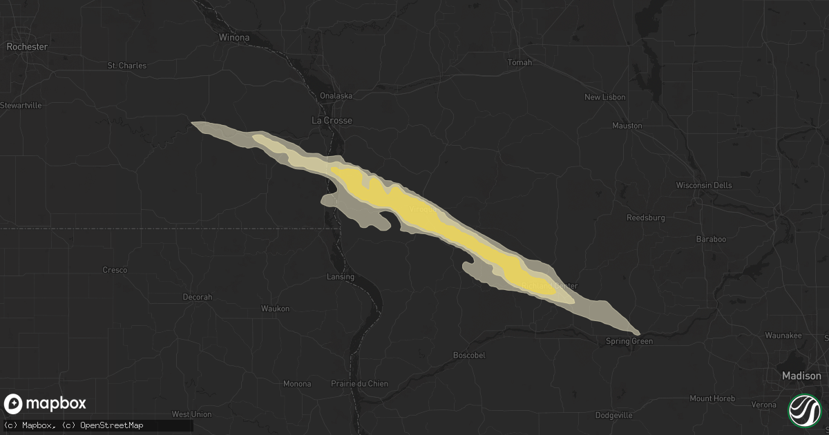 Hail map in Viroqua, WI on June 24, 2024
