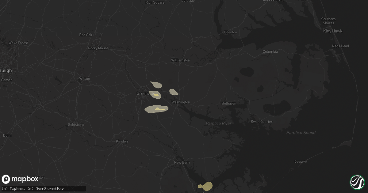 Hail map in Washington, NC on June 24, 2024