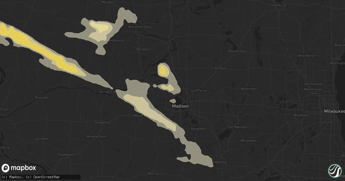 Hail map in Waunakee, WI on June 24, 2024