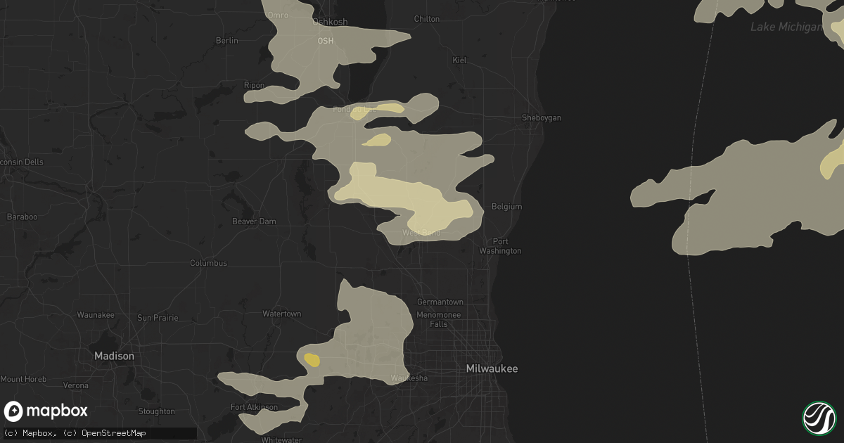 Hail map in West Bend, WI on June 24, 2024