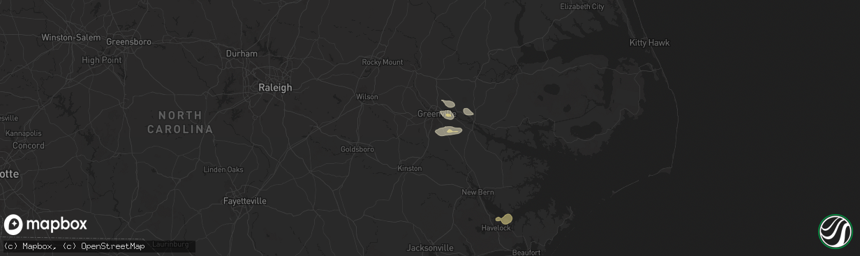 Hail map in Winterville, NC on June 24, 2024