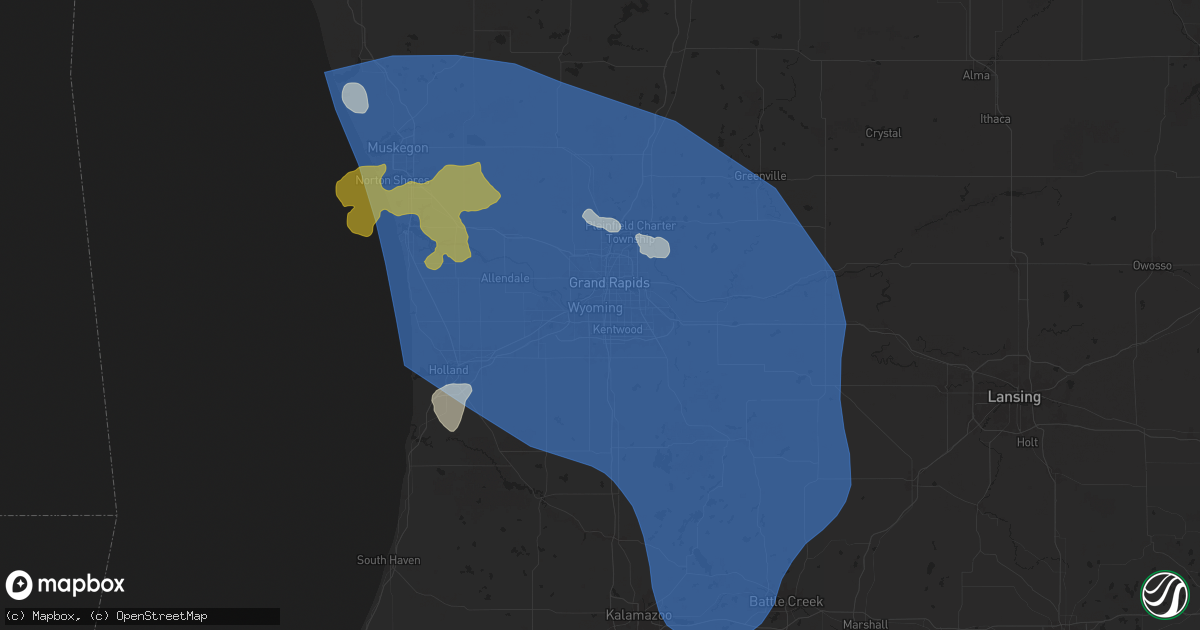 Hail map in Wyoming, MI on June 24, 2024