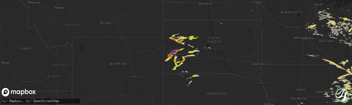 Hail map on June 24, 2024