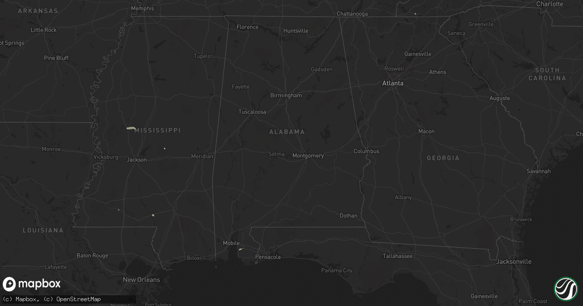 Hail map in Alabama on June 24, 2025