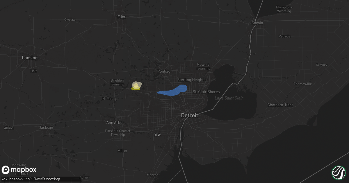Hail map in Berkley, MI on June 24, 2025