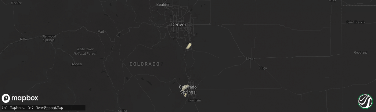 Hail map in Castle Rock, CO on June 24, 2025