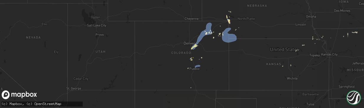 Hail map in Colorado on June 24, 2025