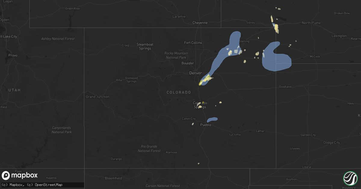 Hail map in Colorado on June 24, 2025