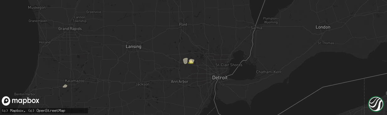 Hail map in Commerce Township, MI on June 24, 2025