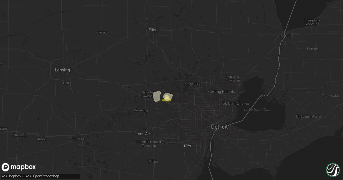 Hail map in Commerce Township, MI on June 24, 2025