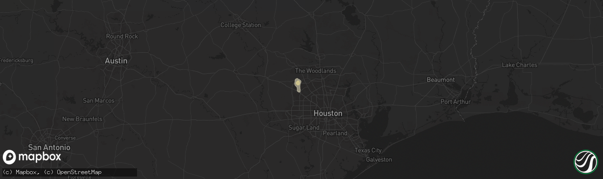 Hail map in Cypress, TX on June 24, 2025