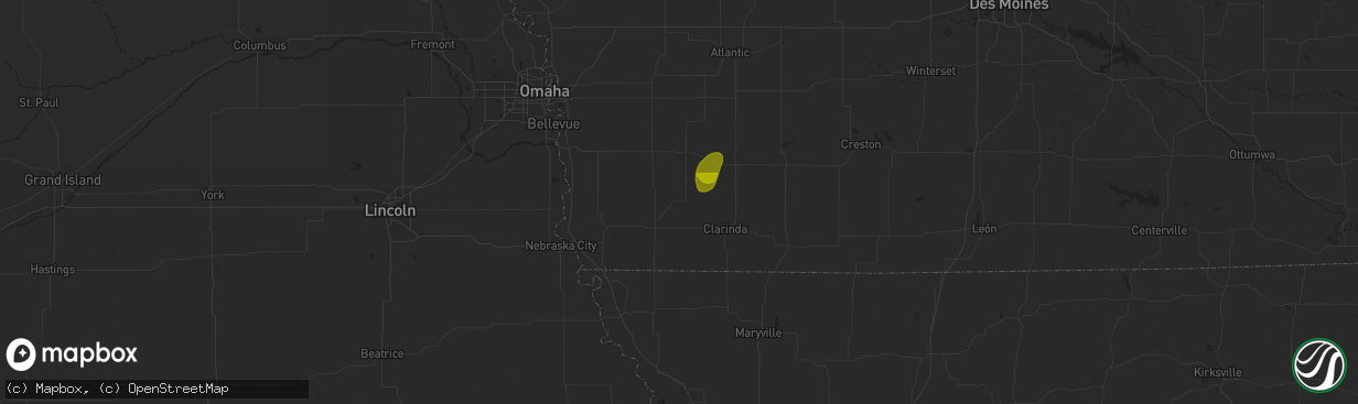 Hail map in Essex, IA on June 24, 2025
